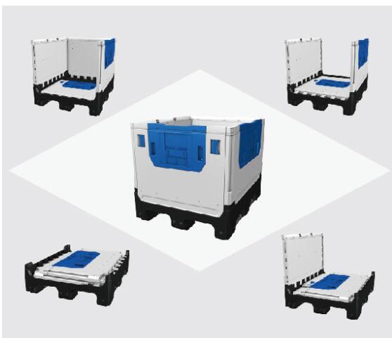 輸送と保管のための折りたたみ可能な滑らかなプラスチックパレットボックス