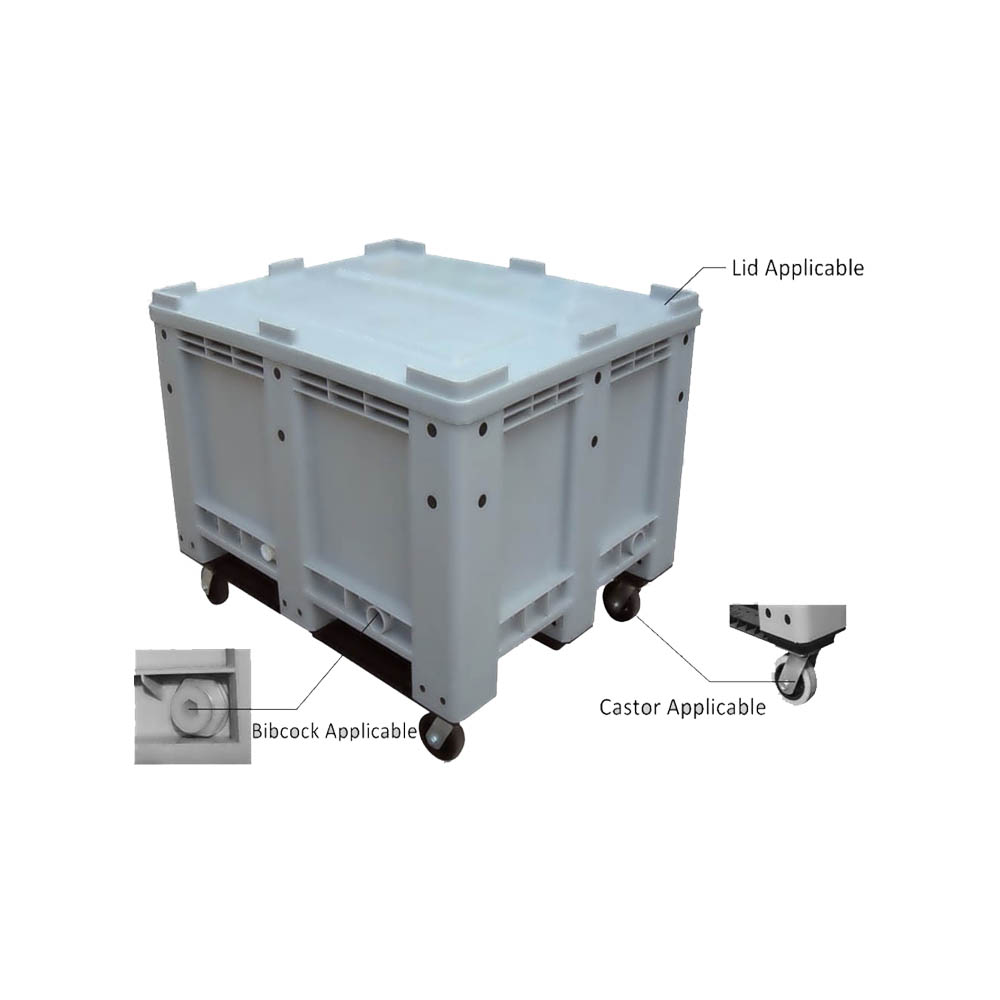 1200x1000x760 クローズドデッキストレージプラスチックバルクコンテナ