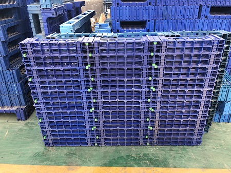 大型高耐久グリッド青色プラスチックモジュラーパレット