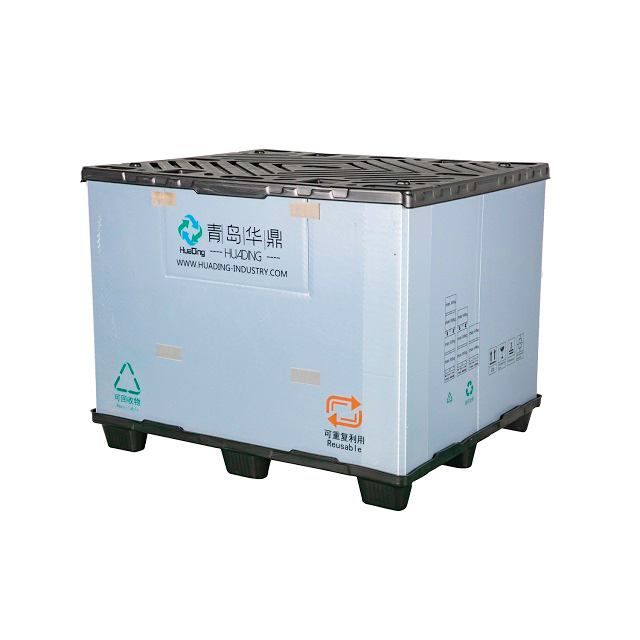 蓋付き大型折りたたみプラスチックスリーブパックコンテナ