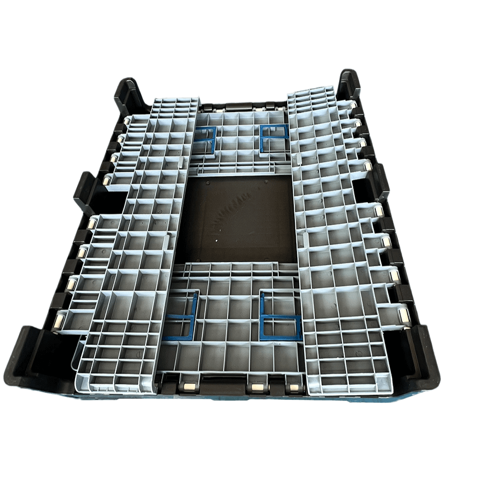 1200x1000x595 再利用可能なバルクストレージ折りたたみプラスチックパレットボックス