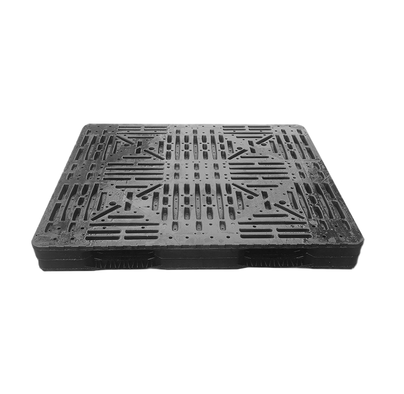 黒の大型頑丈な産業用積み重ね可能なプラスチック パレット