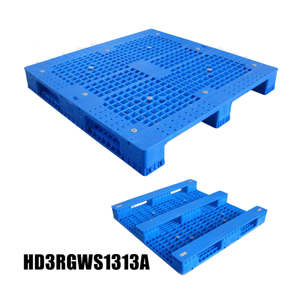 1300*1100 3 ランナー HDPE オープンデッキ青いプラスチック パレット