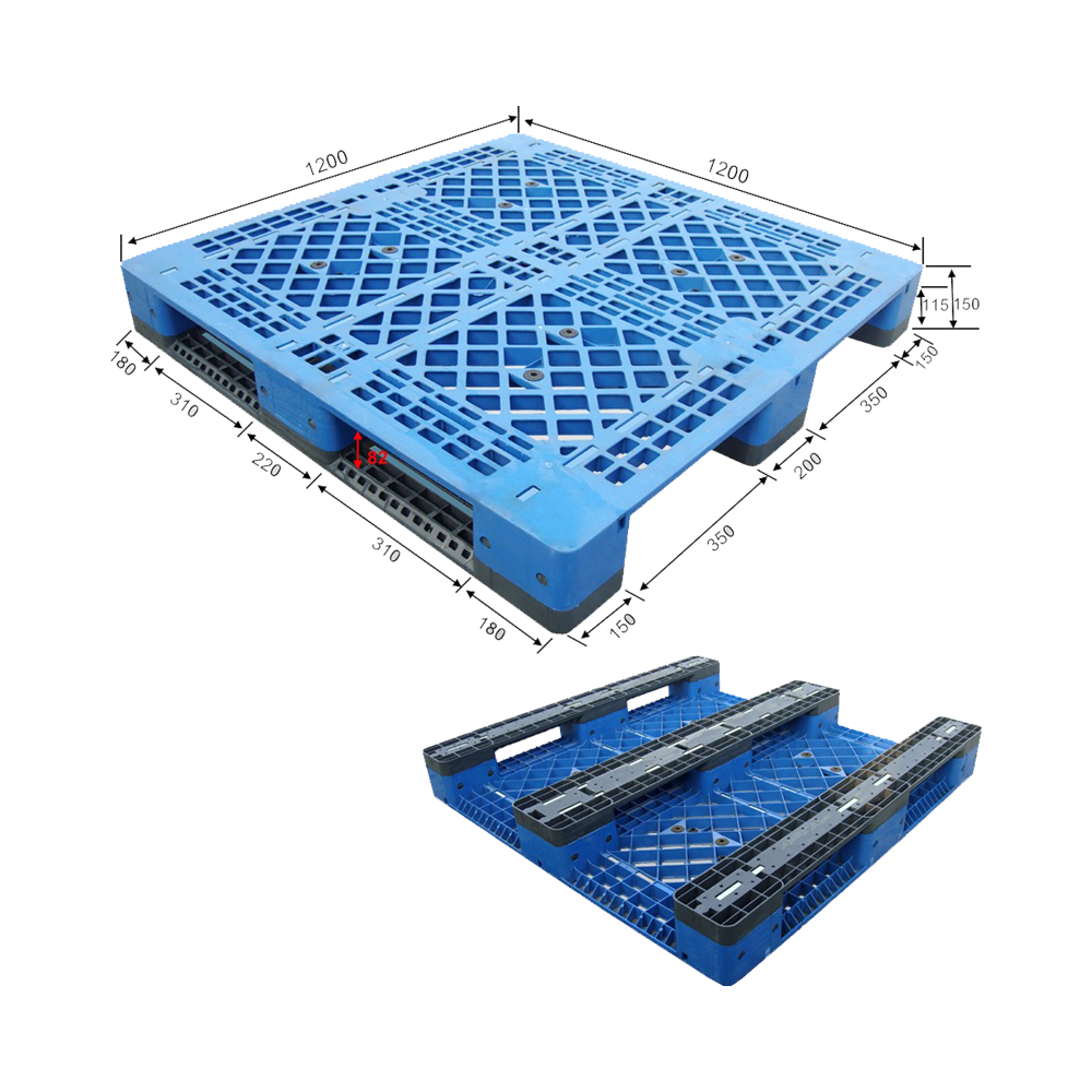 倉庫内のオープンデッキプラスチックパレット