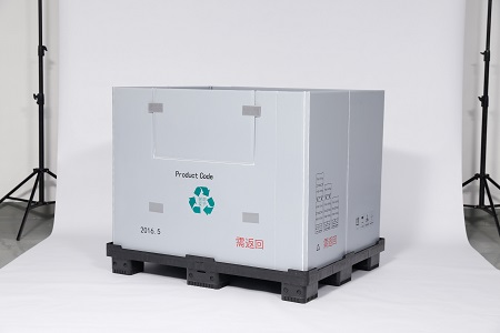 アクセスドア付き折りたたみ式PP固体プラスチックパレットパックコンテナ