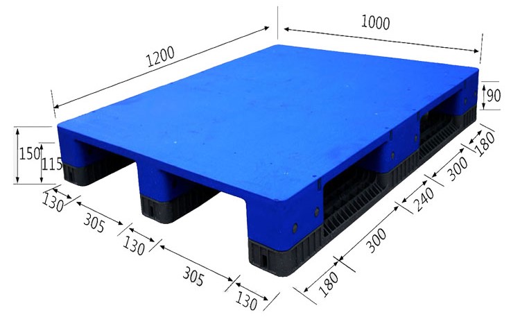 HD3RCWS1210B 耐久性のある HDPE ユーロの積み重ね可能なプラスチック収納パレット