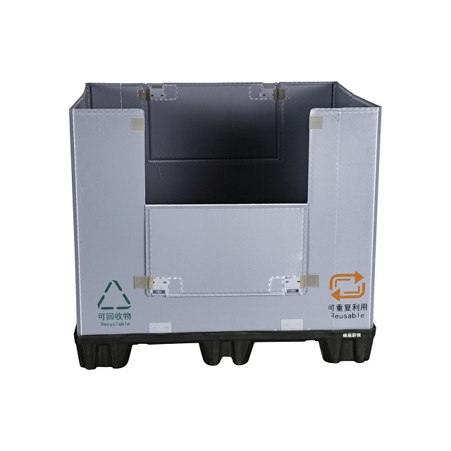 パレットと蓋付きの折りたたみ式プラスチックスリーブパックボックス