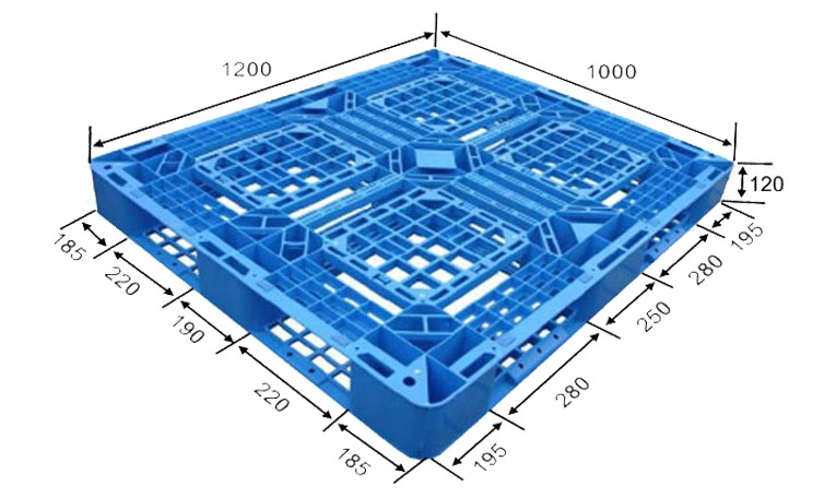 HDFGNS1210E 1200 x 1000 産業用積み重ね可能なメッシュ プラスチック パレット