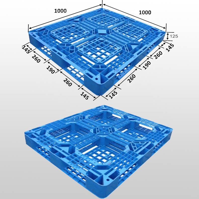 1000 x 1000 エコノミー再利用可能な軽量倉庫用プラスチック輸送パレット