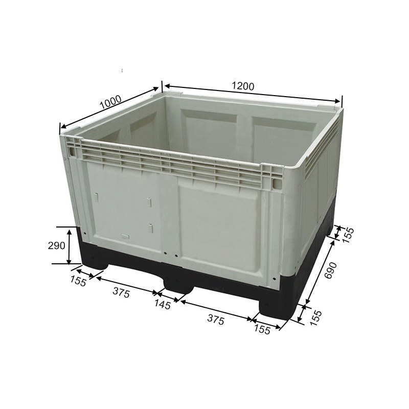 倉庫用PP折りたたみプラスチックパレット収納ボックス