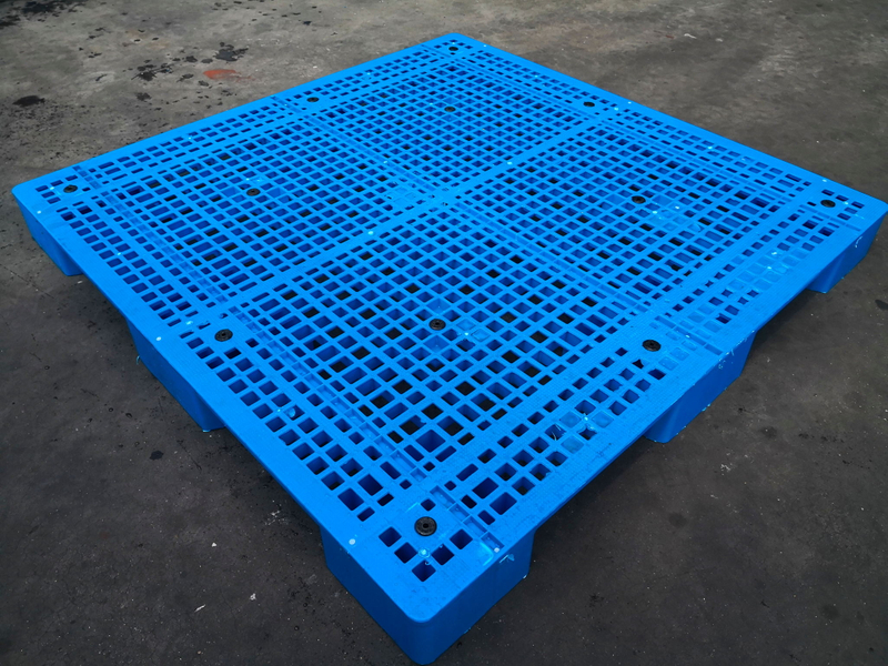 正方形 4 ウェイ ブルー メッシュ リサイクル プラスチック床パレット