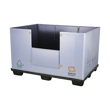 ドア付き大型プラスチックスリーブパックパレット保管箱