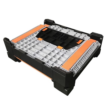 大型産業用強化折りたたみプラスチック収納パレットボックス