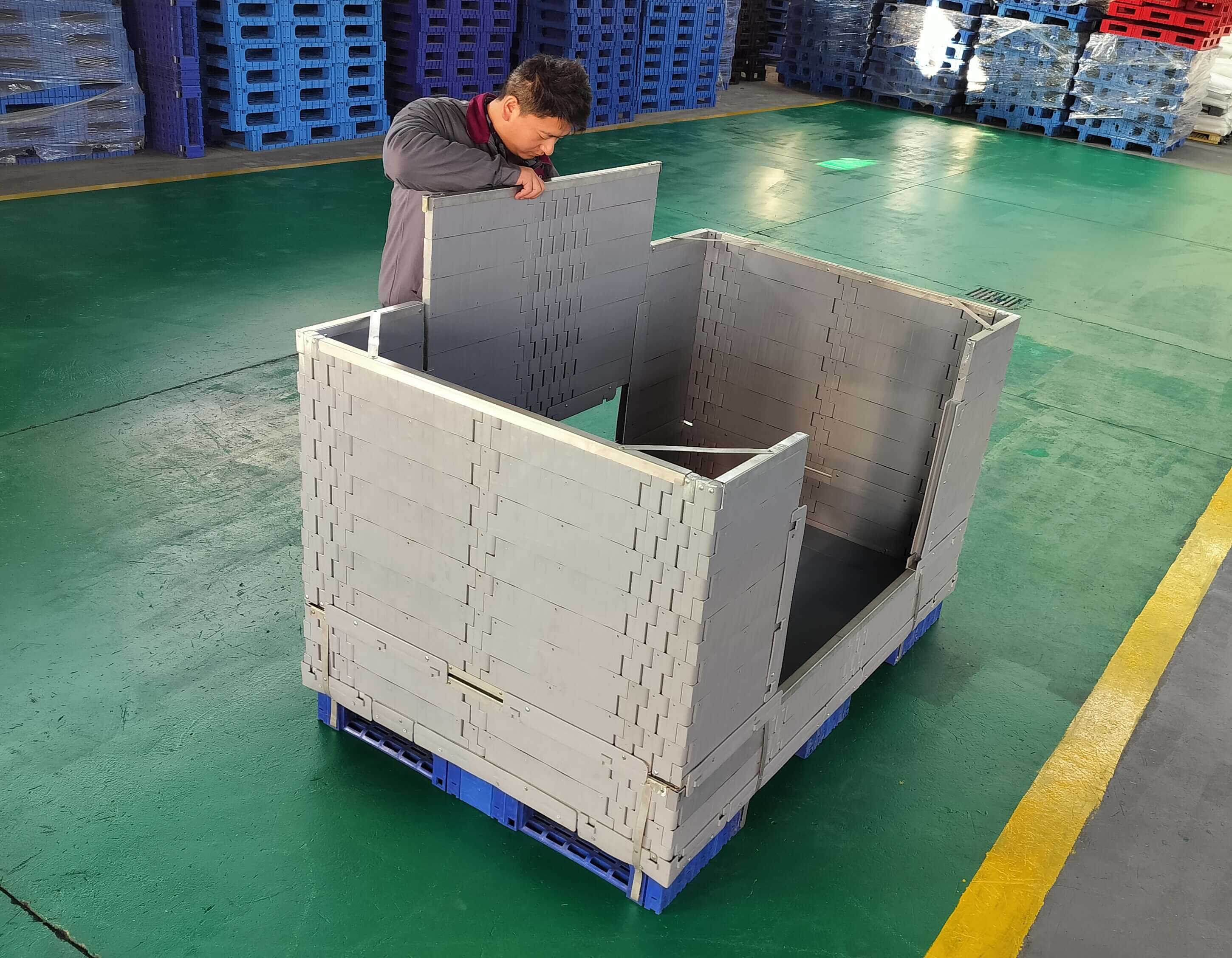 大型スプライシングプラスチックパレットボックス