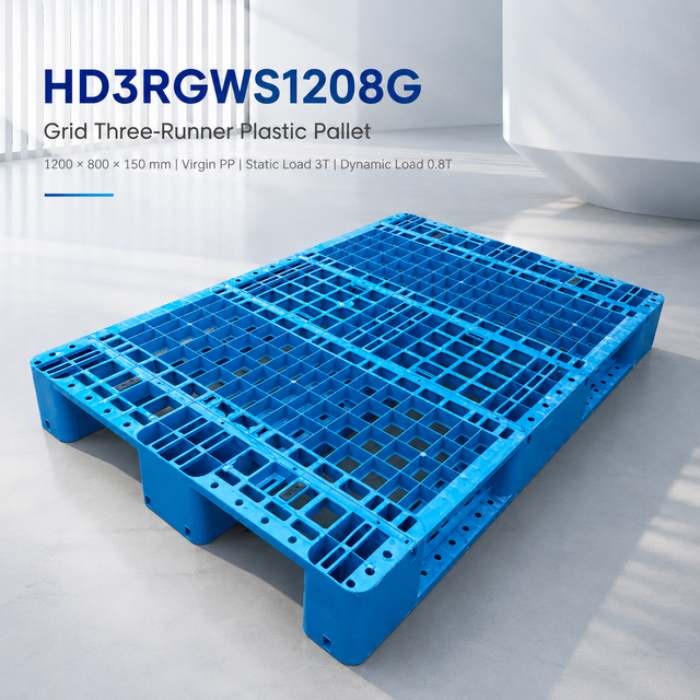 1200x800x150 mm スリーランナー オープンデッキ プラスチック パレット
