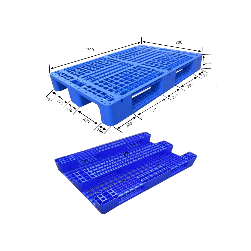 1200*800 3 つのランナー片面ユーロ保管プラスチック パレット