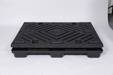 パレットと蓋付きスリーブ折りたたみプラスチックボックス