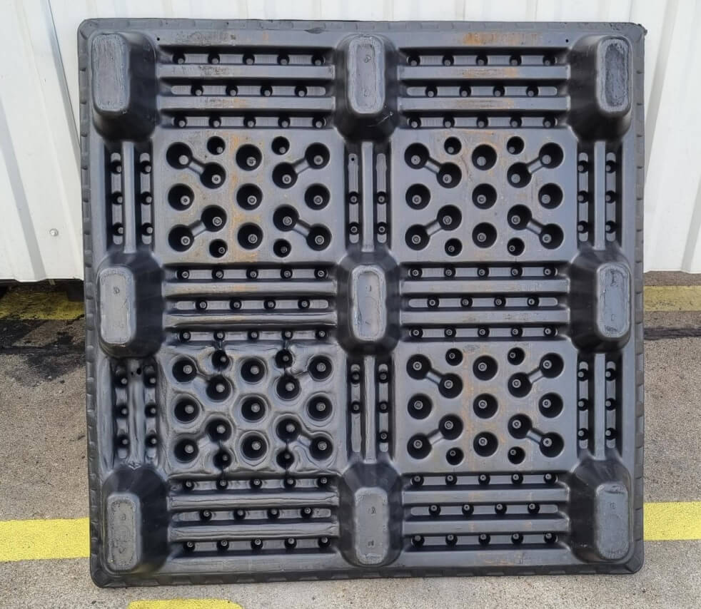 ブラックスクエアソリッドネスタブルリサイクルプラスチック輸送パレット