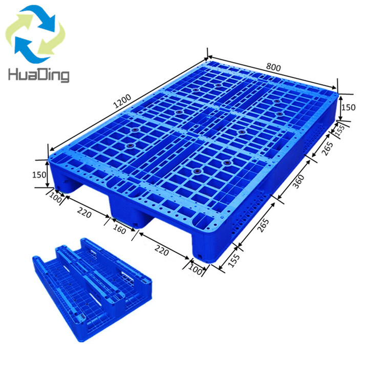 1200x1000 3 ランナークローズドデッキラックマウント可能プラスチックパレット 