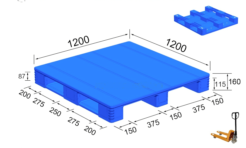 1200 x 1200 再利用可能な新しい FDA 承認プラスチックラックマウントパレット