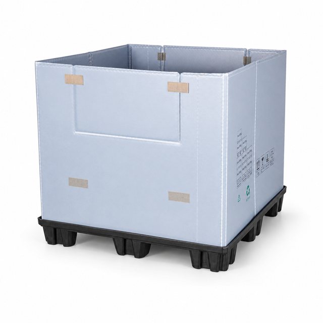 1100x1100 ツインシート プラスチック スリーブ パック コンテナ - ハンプ安全停止タイプ
