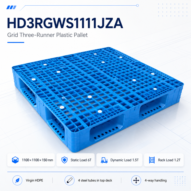 HD3RGWS1111JZA スリーランナー オープンデッキ プラスチックパレット
