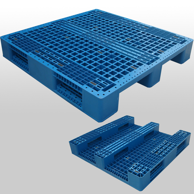 1200 x 1200 青ラック収納可能なオープンデッキプラスチックパレット保管用