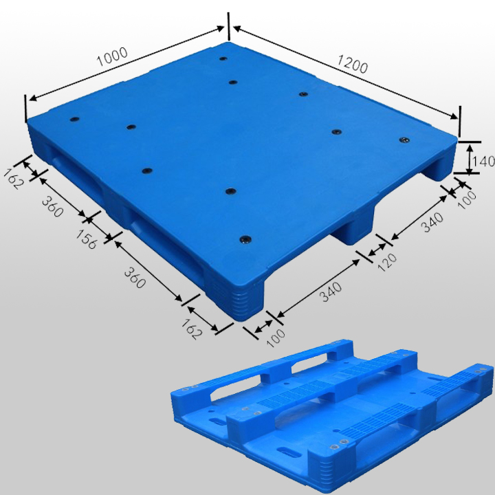 3 ランナークローズドデッキ RFID プラスチックパレット L1200 * W1000 * H140mm